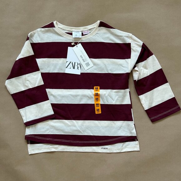 NWT Zara Long Sleeve T-Shirt Stripes - Picture 1 of 5
